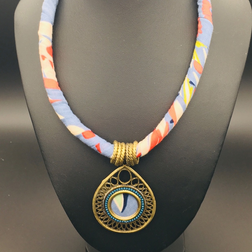 Artisan handmade fabric necklace